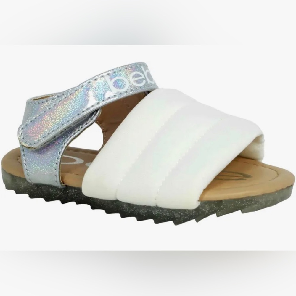NWT - 💖bebe Silver Metallic Bubble-Strap Sandal